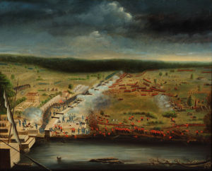 Painting of the Battle of New Orleans by Jean Hyacinthe de Laclotte